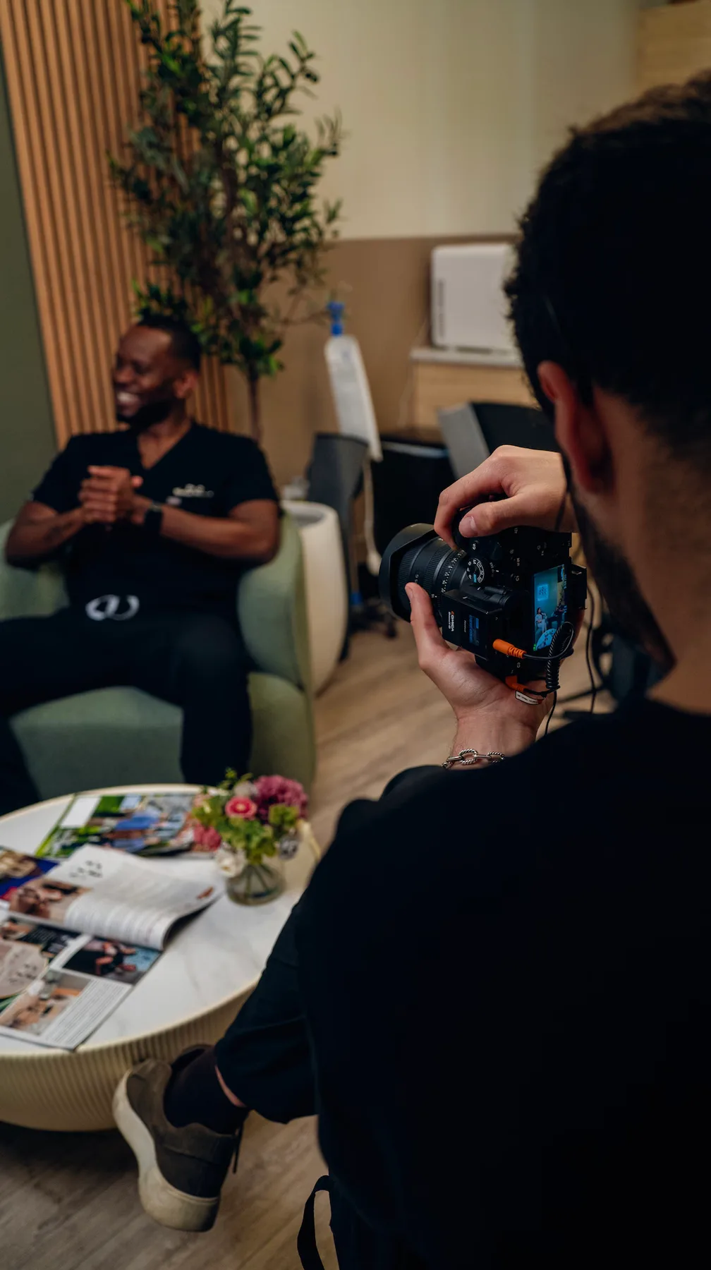 An FBD shoot in progress at a client's business
